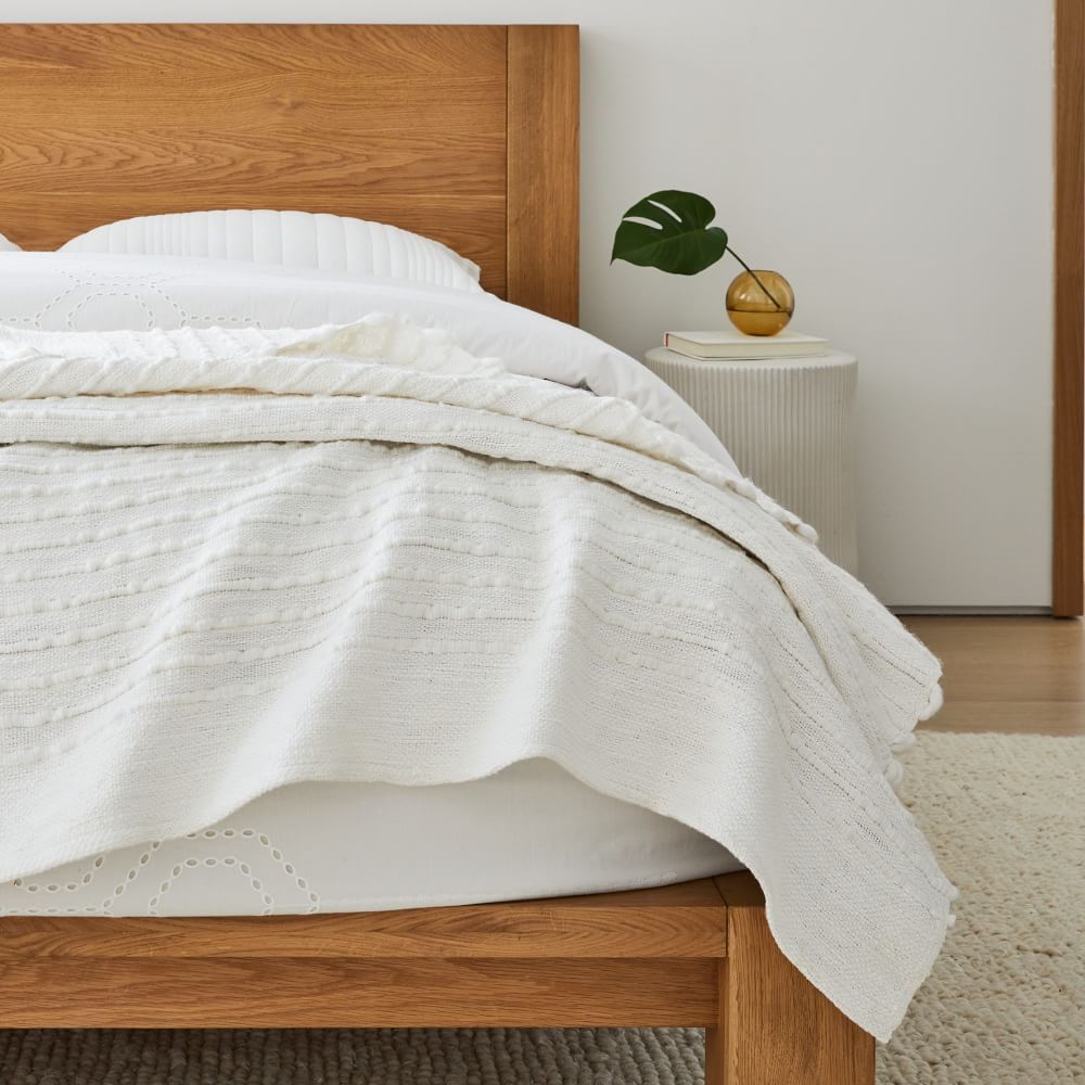 Soft Corded Bed Blanket, King/Cal. King, White | West Elm (US)