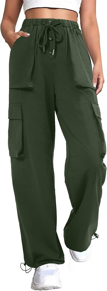 DLOODA Women's Parachute Cargo Pants, Quick Dry Lightweight Baggy Hiking Joggers with 4 Pockets C... | Amazon (US)