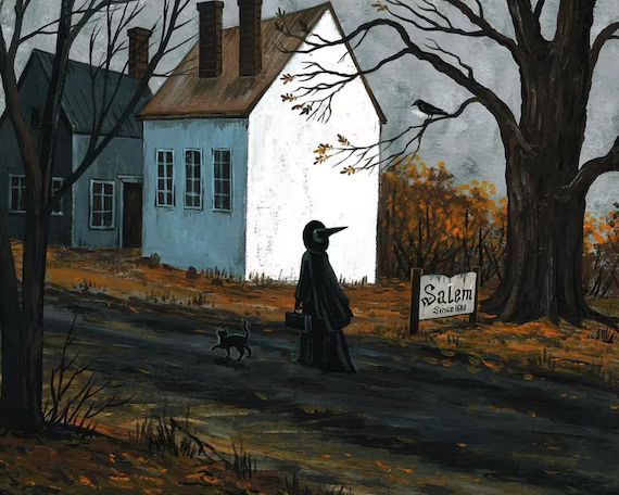 8x10 Salem Witch Black Cat Ryta Halloween Trial Landscape - Etsy | Etsy (US)