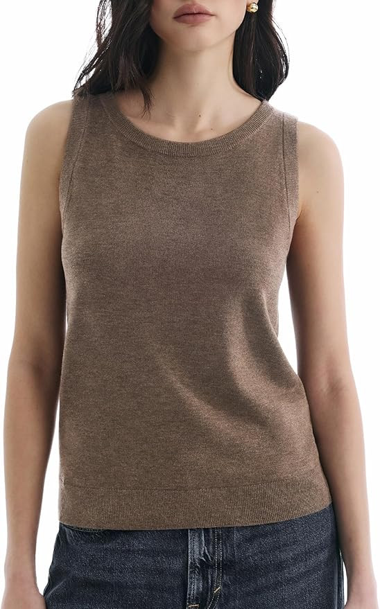 Women's Sleeveless Summer Sweaters Crew Neck Casual Lightweight Tank Top 2026 Tops for Women | Amazon (US)