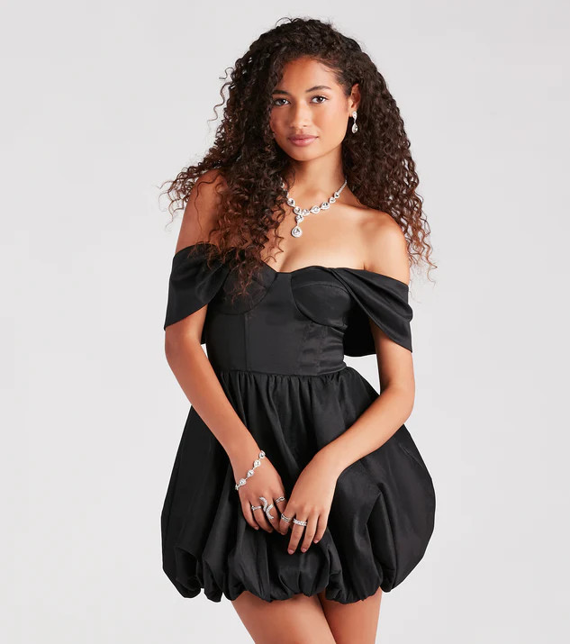 Bernadette Taffeta Corset Bubble Hem Party Dress | Windsor Stores