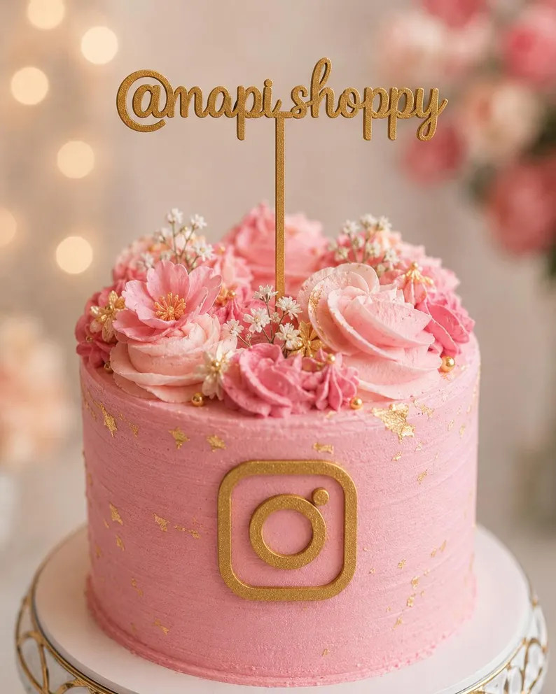 Custom Instagram Cake Topper | 3D Printed Social Media Business Decor | Etsy (Global)