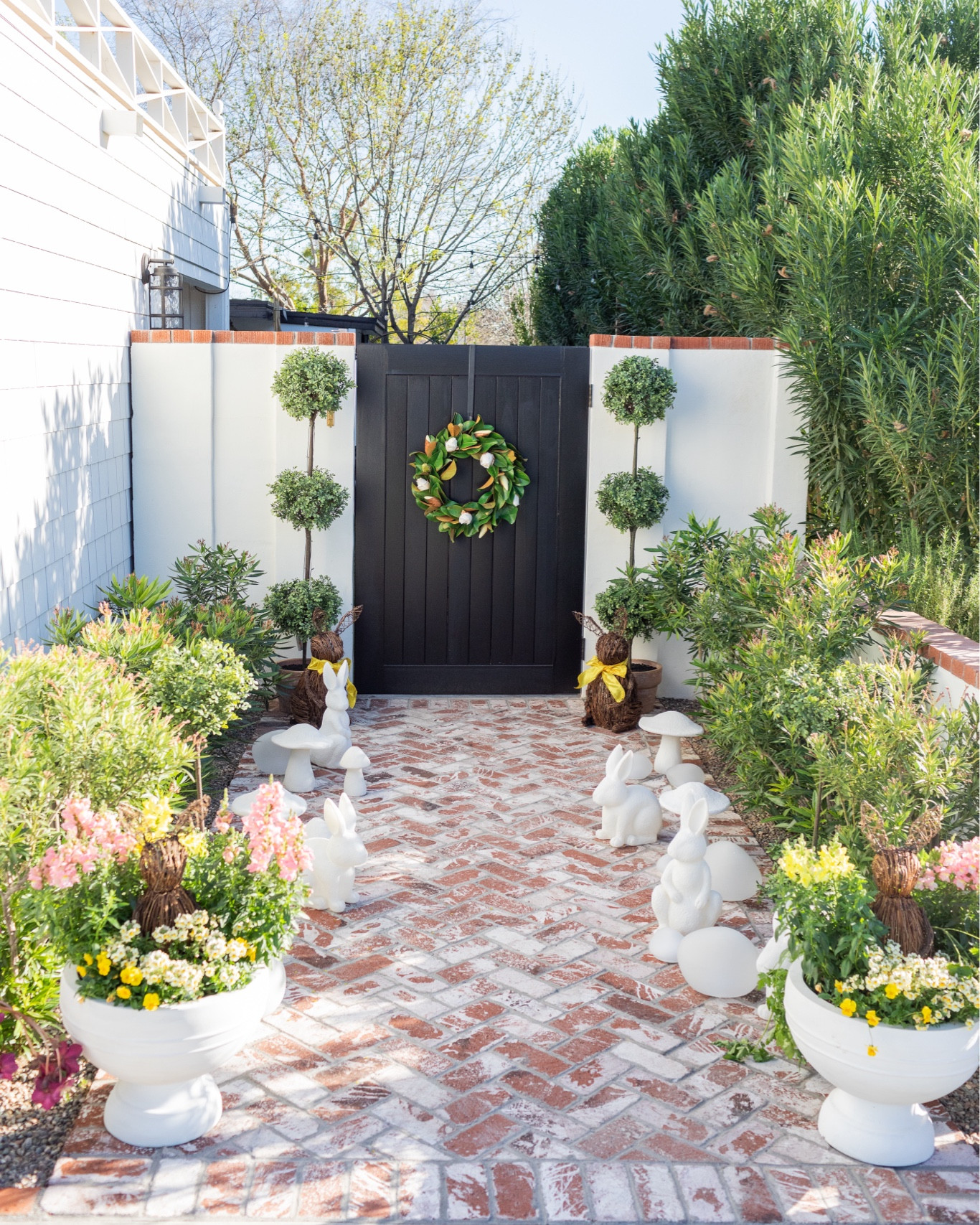 Easter spring entrance with light up bunnies and mushrooms! Perfect for a midnight garden party too! 

#LTKSeasonal #LTKhome