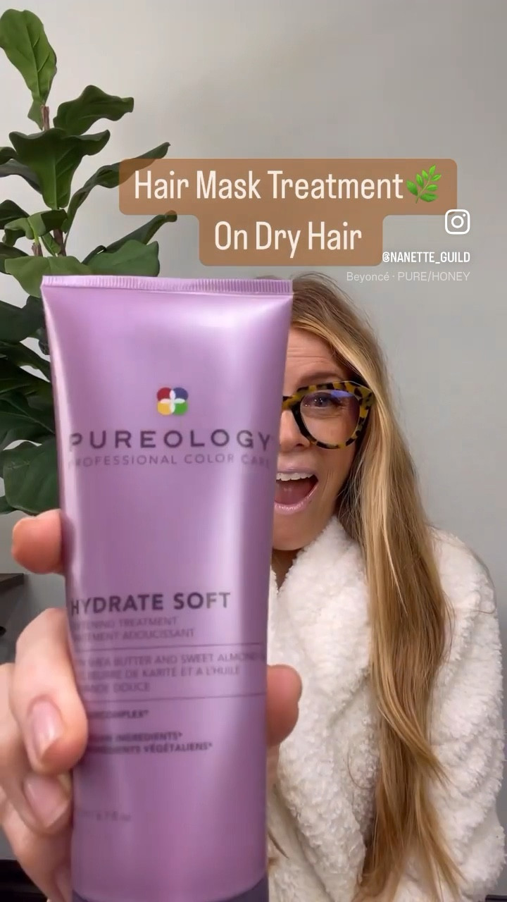 Adore this Super Hydrating coloring protecting hair mask from Pureology, Hydrate Soft ! You can Pre-Treat as I am here, or use traditionally after you shampoo! Either way it only takes 5 minutes! Of course , The Wet Brush treatment brush is incredible to distribute product evenly- wet or dry! 

#LTKbeauty #LTKVideo #LTKGiftGuide