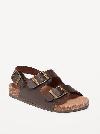 Unisex Faux-Leather Double-Buckle Sandals for Toddler | Old Navy (CA)