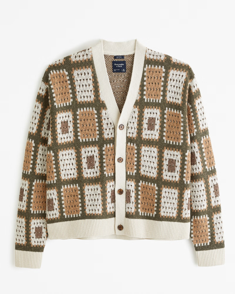 Crochet-Style Cropped Cardigan | Abercrombie & Fitch (US)