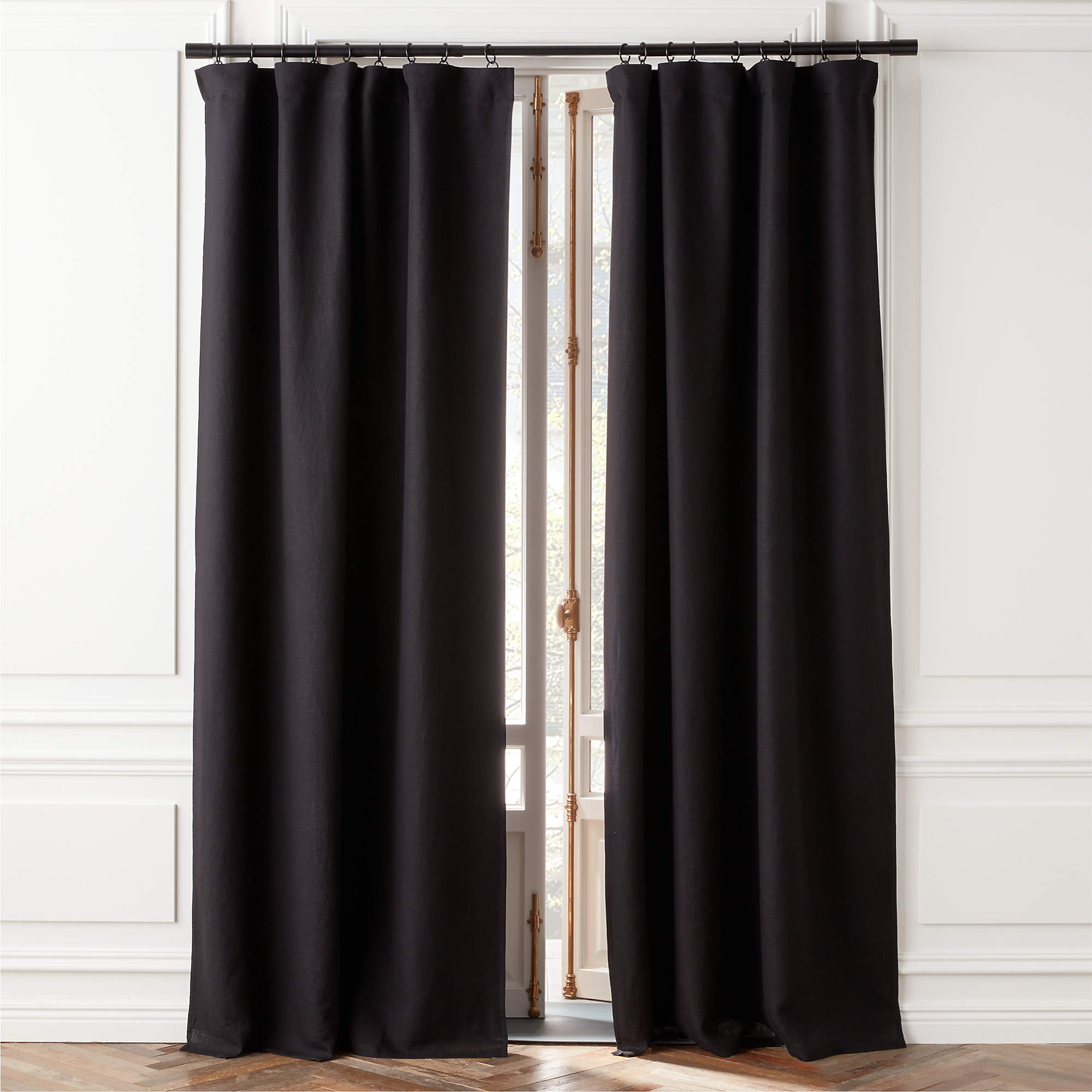 EUROPEAN FLAX-Certified Linen Dark Terracotta Blackout Window Curtain Panel 48"x84" + Reviews | C... | CB2