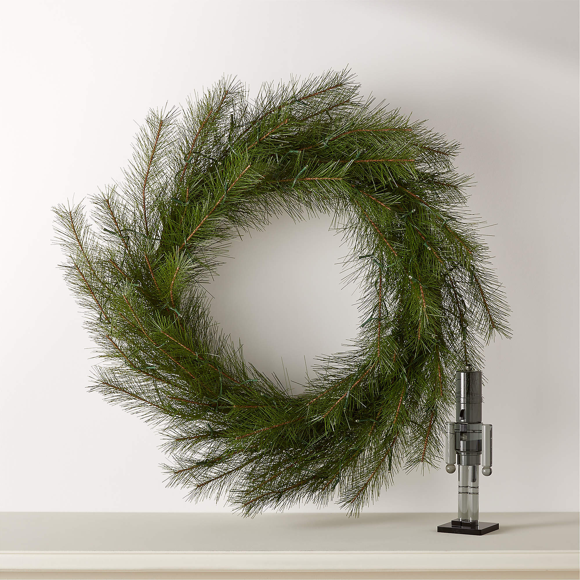 Needle Pine LED Holiday Wreath 36" + Reviews | CB2 | CB2