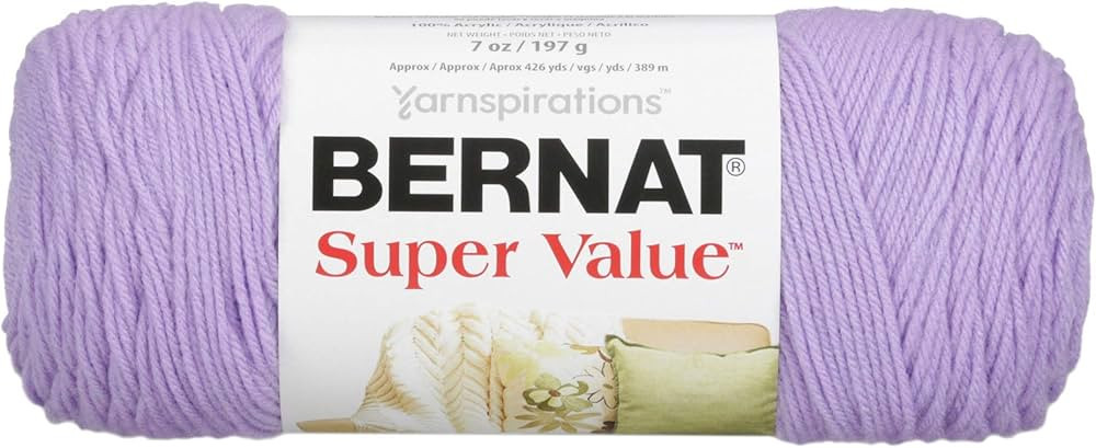 Bernat Super Value Yarn, 7 oz, Gauge 4 Medium Worsted, Lilac | Amazon (US)