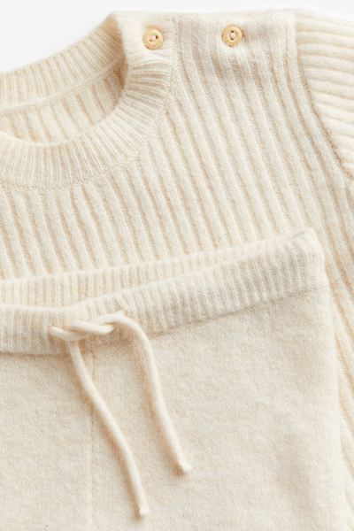 2-piece Knit Set - Light beige - Kids | H&M US | H&M (US + CA)
