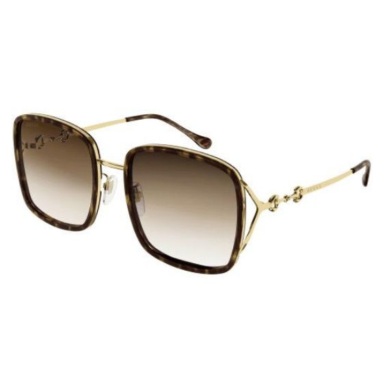 Gucci Brown Square Ladies Sunglasses GG1016SK 003 58 | Jomashop.com & JomaDeals.com