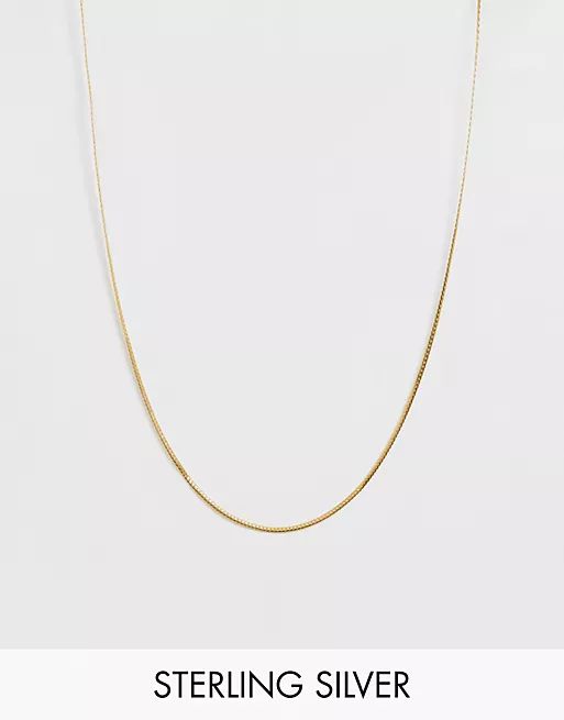 ASOS DESIGN sterling silver chain with 14k gold plate | ASOS (Global)