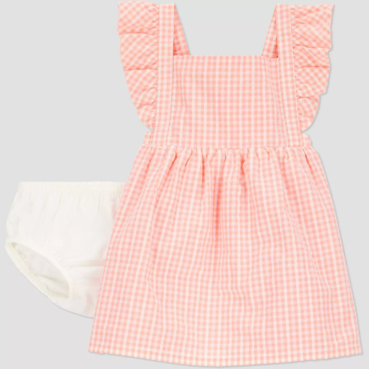 Carter's Just One You®️ Baby Girls' Gingham Dress - Peach | Target