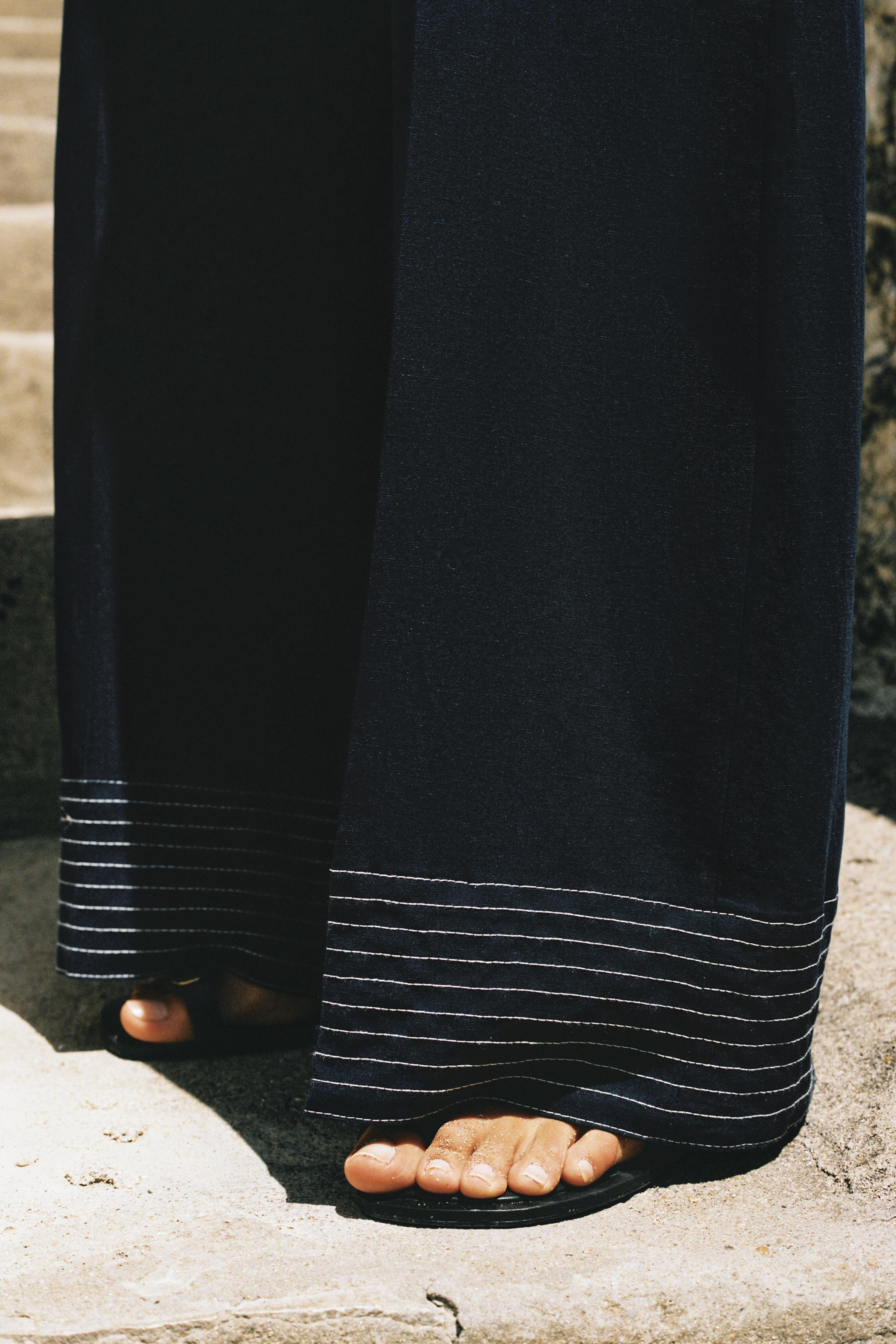 CONTRAST PIPING HALTER JUMPSUIT | Zara US