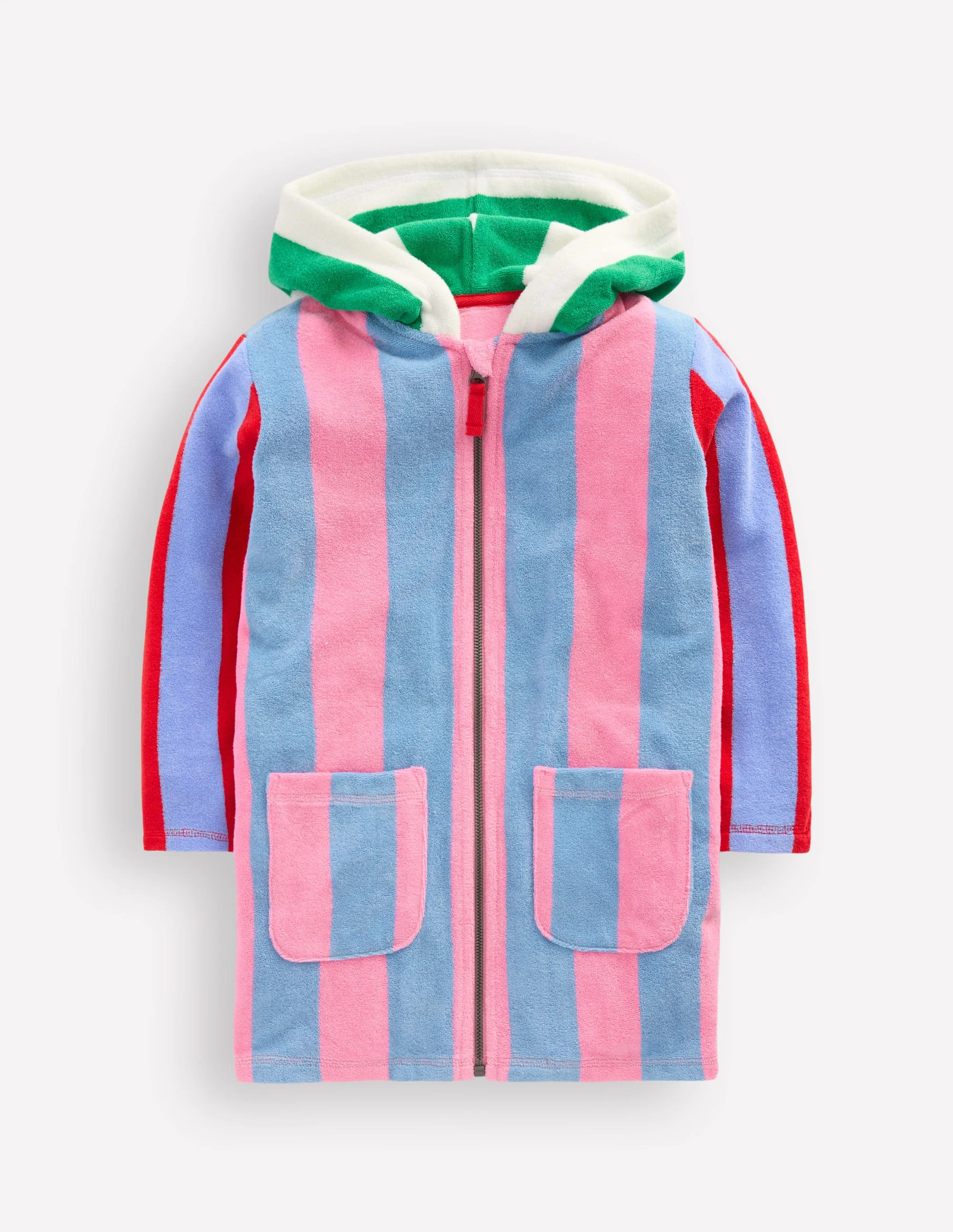 Romie Towelling Zip Throw-On-Multi Hotchpotch Stripe | Boden (US)