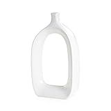 Torre & Tagus Open 16" White Ceramic Oval Vase with Hole in Middle and Narrow Neck, Modern Minima... | Amazon (US)