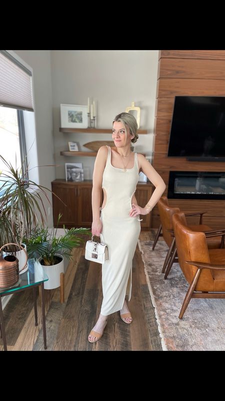 Get ready with me 🪞
Star of the show is clearly this Summer Sleeveless Scoop Fitted Tank Dress, Cutout Bodycon , Ruched Slit Maxi Dress. I am wearing color beige. Purse and necklace are from Amazon while the bracelets are from Baublebar. 

#LTKunder50 #LTKstyletip #LTKtravel