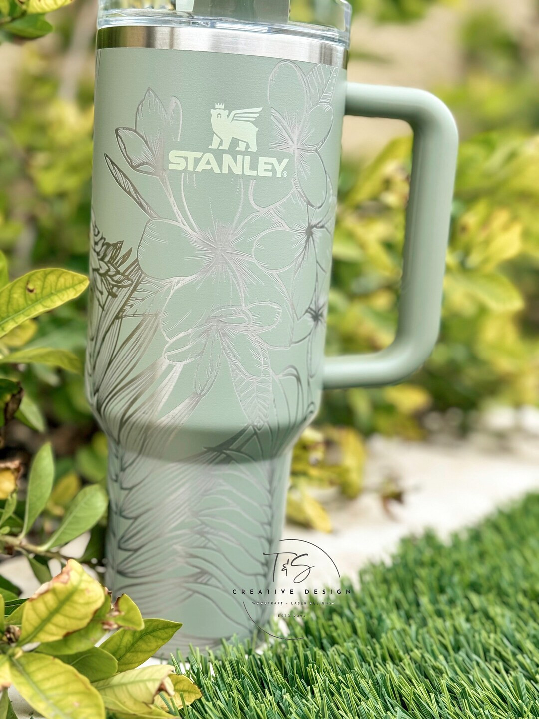 Tropical Stanley Custom Wrap Engraved Stanley Laser Engraved Cup Tumbler Custom Flower Stanley Wa... | Etsy (US)