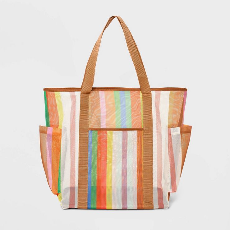 Striped Mesh Tote Handbag - Shade & Shore™ : Target | Target