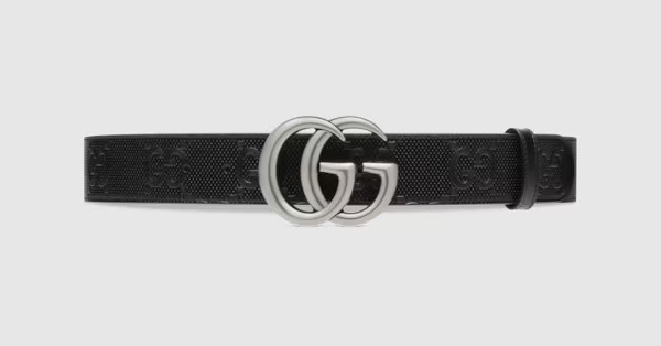 GG Marmont embossed leather belt | Gucci (US)