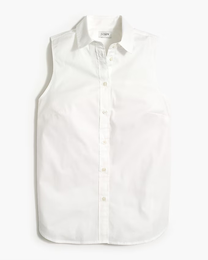 Sleeveless cotton poplin shirt in signature fit | J.Crew Factory