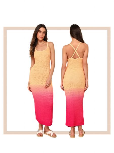 Orange and pink ombre crochet spring summer resort midi maxi dress

#LTKparties #LTKFestival #LTKfindsunder100