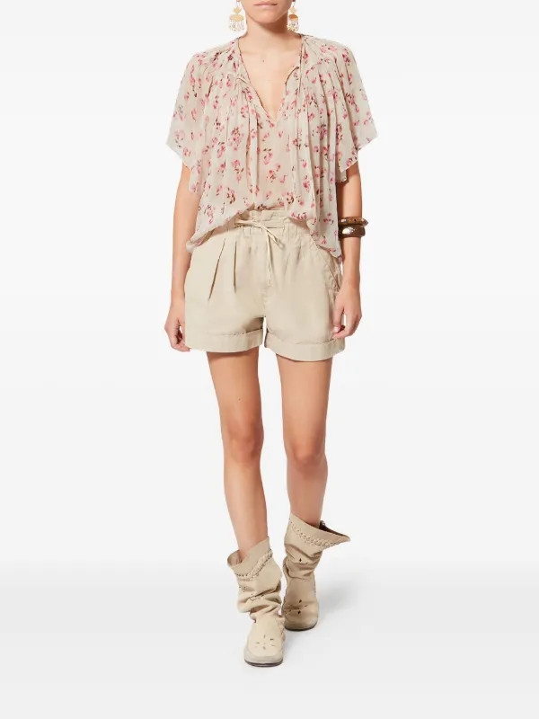 MARANT ÉTOILE Neslya floral-pattern Blouse | Neutrals | FARFETCH UK | Farfetch Global