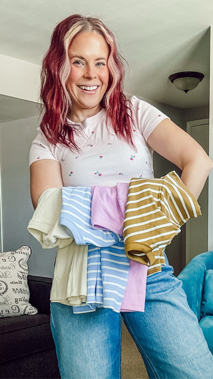 My fav old navy tees in all the colors and patterns! $12! Wearing a medium 

#LTKootd #LTKPetite #LTKSaleAlert