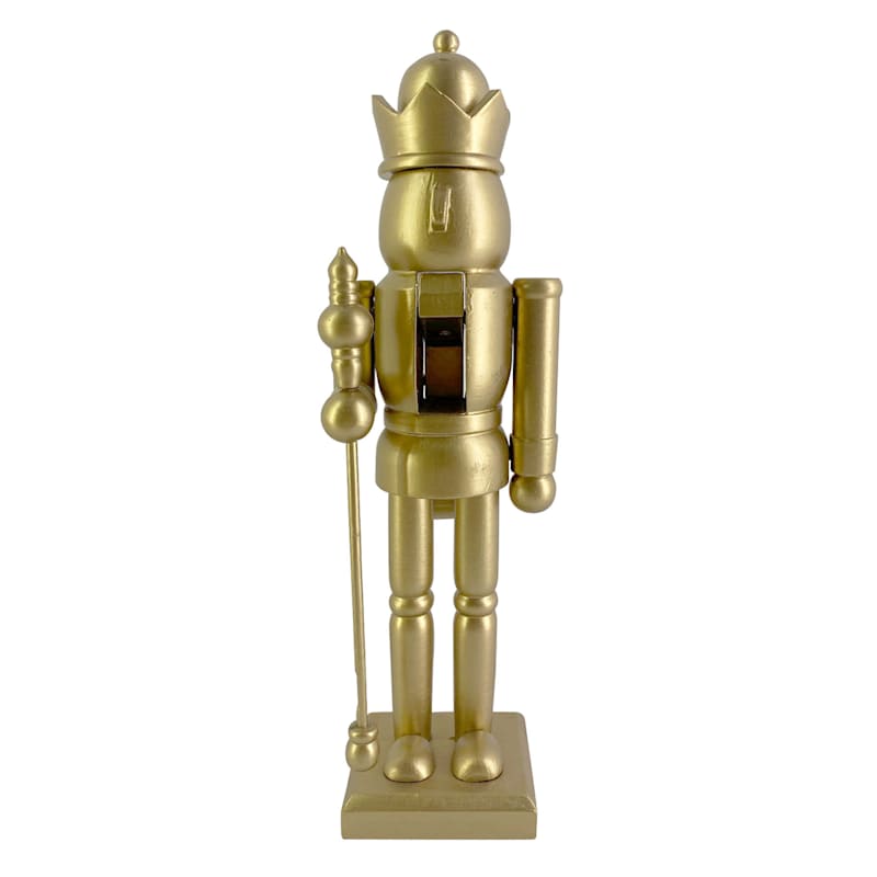 Crosby St Gold Wood Nutcracker, 12" | At Home