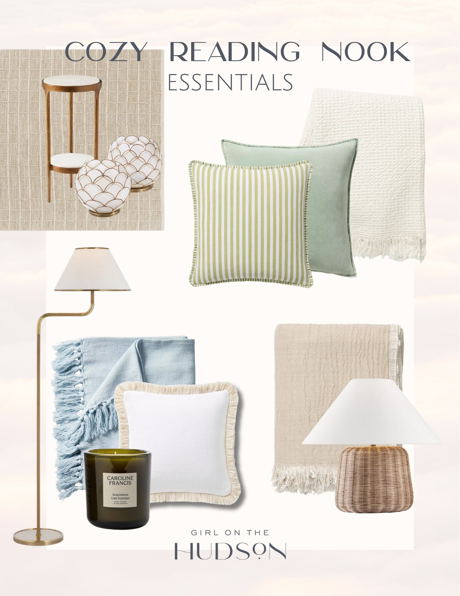 The little details are what make a reading nook feel complete. A beautiful lamp, a cozy throw, layered pillows, a side table for your coffee, and a favorite candle can turn even the smallest corner into a space you’ll actually want to spend time in. These are the pieces I always come back to when creating a warm, inviting spot at home.

reading nook, cozy home, home décor, table lamp, floor lamp, throw blankets, decorative pillows, side table, home styling, Girl on the Hudson

#LTKHome #LTKOver40 #LTKSeasonal