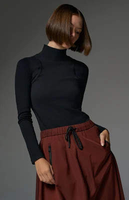 Laila Longsleeve Mock Neck | Black Black / M | Alp N Rock