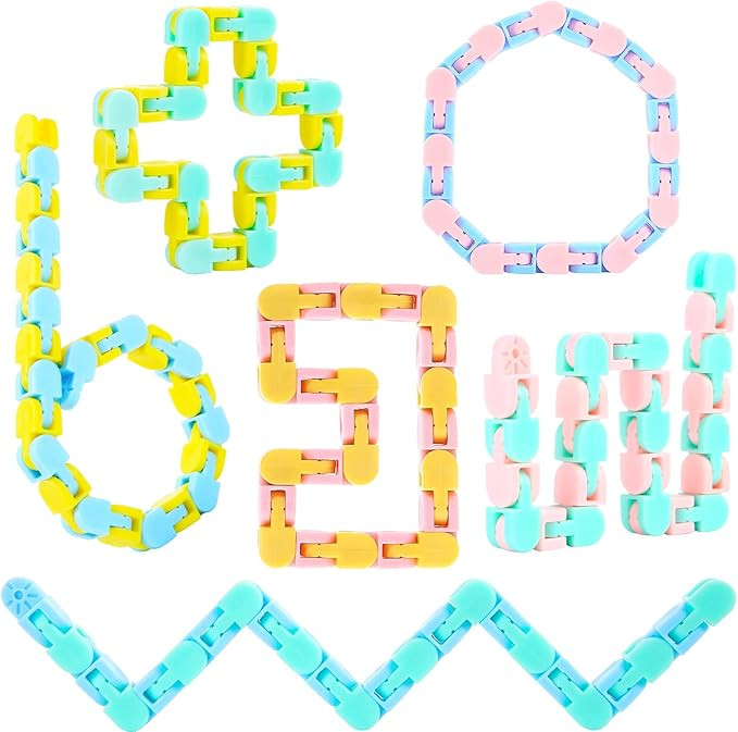 6 Pack Wacky Tracks Fidget Toys Easter Basket Stuffers for Kids 24 Links Snap Click Sensory Fidge... | Amazon (US)