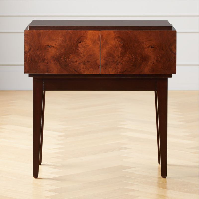 Piper Burled Walnut Nightstand | CB2 | CB2