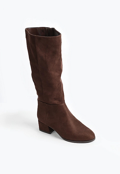 SuperCush Laney Faux Suede Block Heel Tall Boot | Maurices