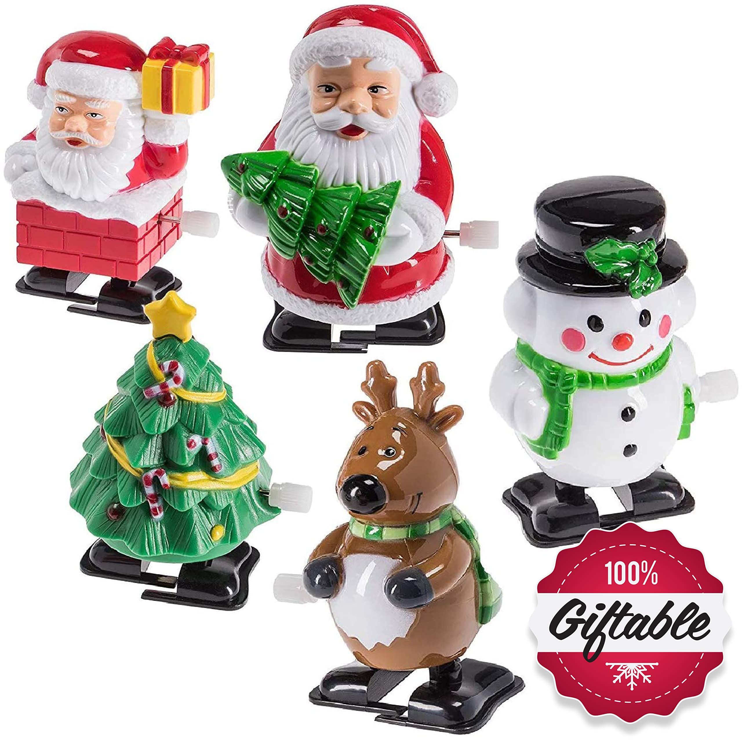 Prextex Christmas Wind up Stocking Stuffers- Santas Christmas Tree Deer and and Snowmen Wind up Stoc | Amazon (US)