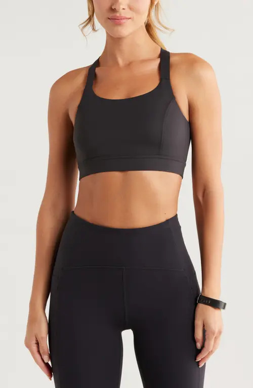 Zella Studio Luxe Lite Court Sports Bra in Black at Nordstrom, Size Xx-Large | Nordstrom