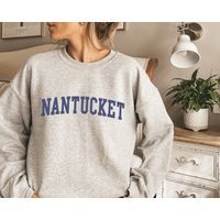Nantucket Sweatshirt, Shirt, Massachusetts Crewneck, Varsity New England | Etsy (US)