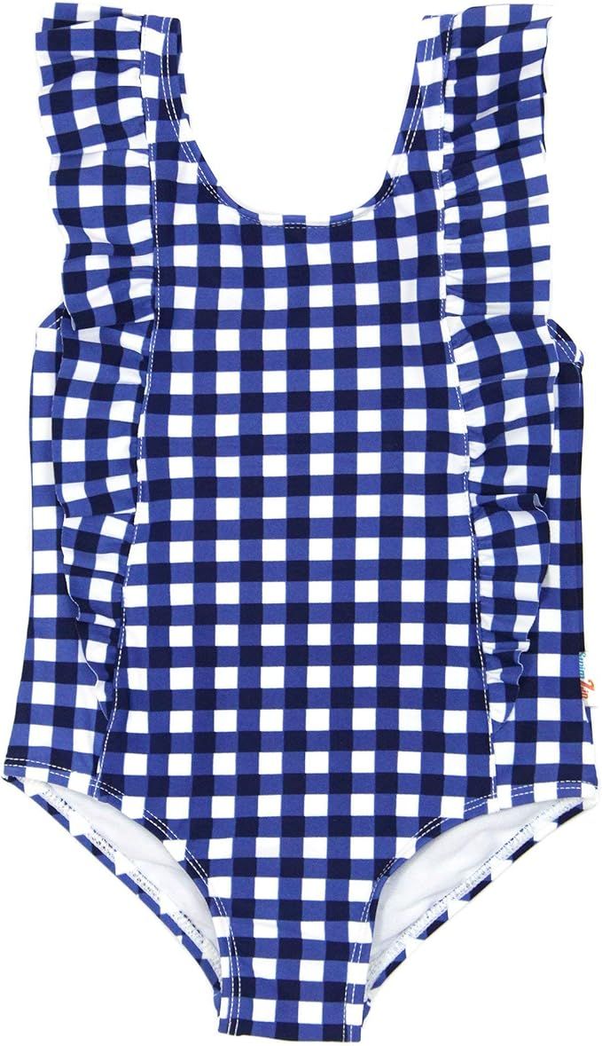 SwimZip Girls Ruffle One Piece Swimsuit - UPF 50+ Sun Protection Swimwear | Amazon (US)