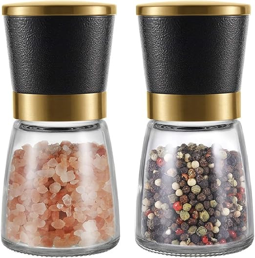Gold Salt and Pepper Grinder Set Stainless steel Salt and Pepper Mill Set Ceramic Adjustable Coar... | Amazon (US)