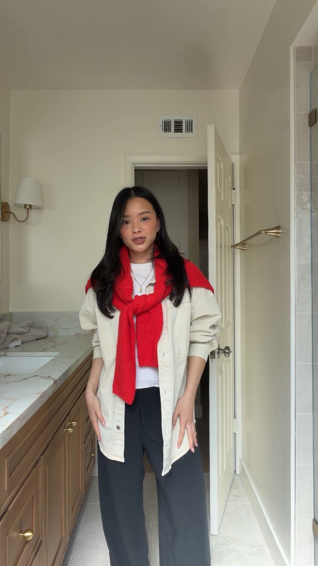 What I wore to work from home 

Sezane Gaspard cardigan, size S
Marine Layer Jacket, size XS
Madewell shell tank, size S
GAP easy wide leg pants, XS petite

#LTKdayinmylife #LTKootd #LTKPetite
