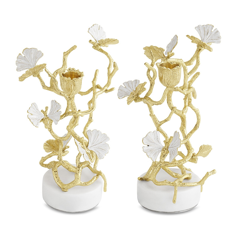 Michael Aram Butterfly Ginkgo Gold Candleholders, Set of 2 | Bloomingdale's (US)