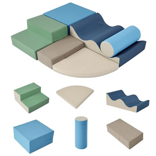 Merax Climbing Toys for Toddlers, Soft Climb and Crawl Playset Indoor Baby Soft Foam Blocks for Climbing, Crawling, 6-Piece | Amazon (US)