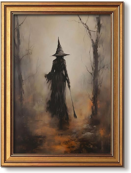 Gold Framed Halloween Wall Art, Vintage Witch Pictures Wall Decor | Amazon (US)