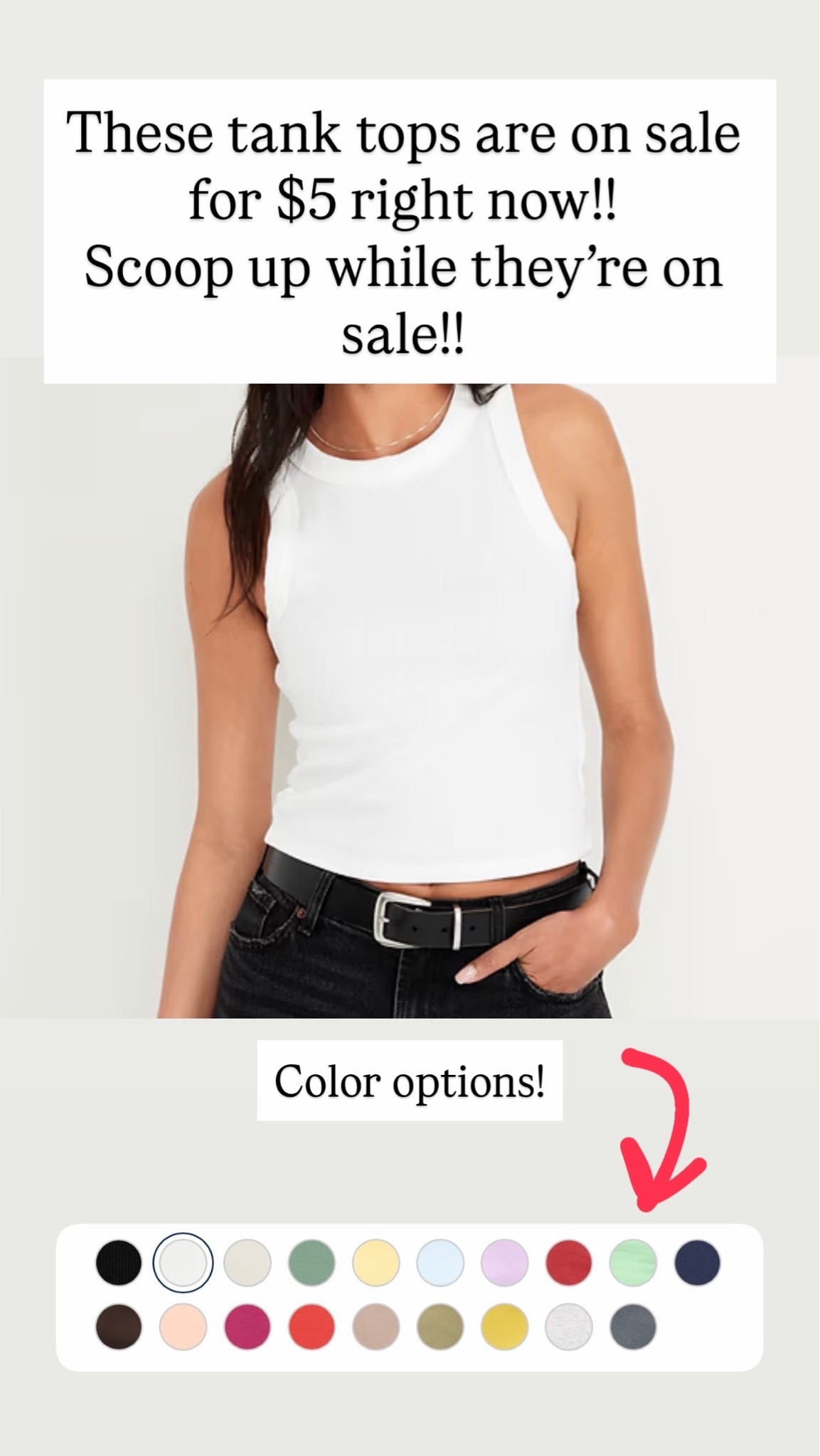 I love these tank tops for only five dollars right now! ￼

#LTKSaleAlert