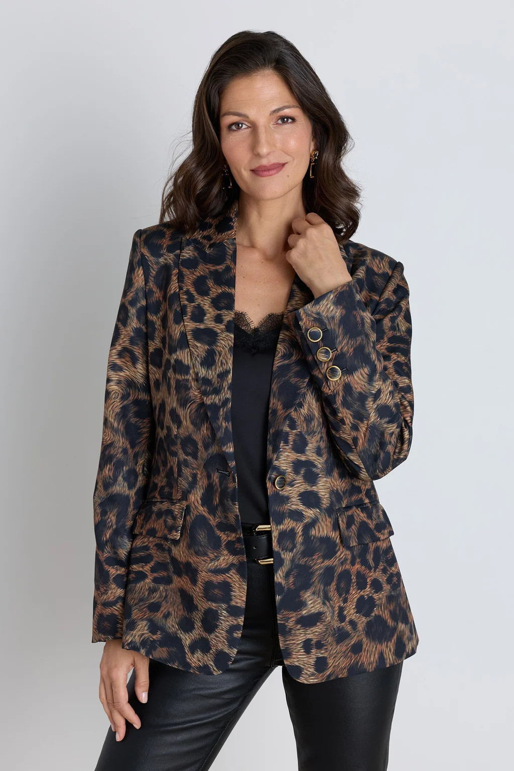 Cheryl Single Breasted Blazer - Leopard | The Noli Shop