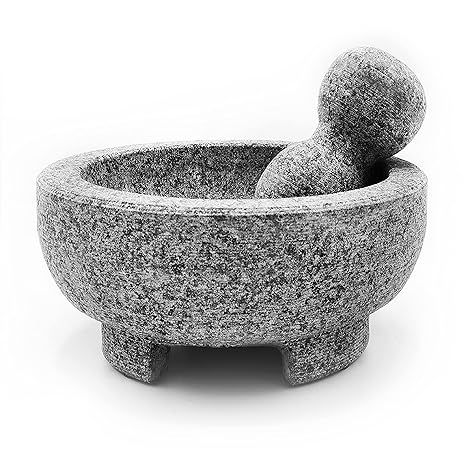 Umien™ Granite Mortar and Pestle Set Guacamole Bowl Molcajete 8 Inch - Natural Stone Grinder fo... | Amazon (US)