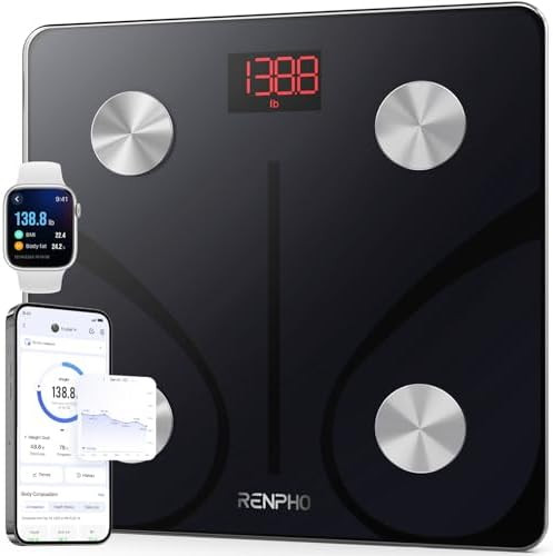 RENPHO Smart Scale for Body Weight, Tempered Glass Bathroom Digital Scale with BMI, Body Fat, Blu... | Amazon (US)