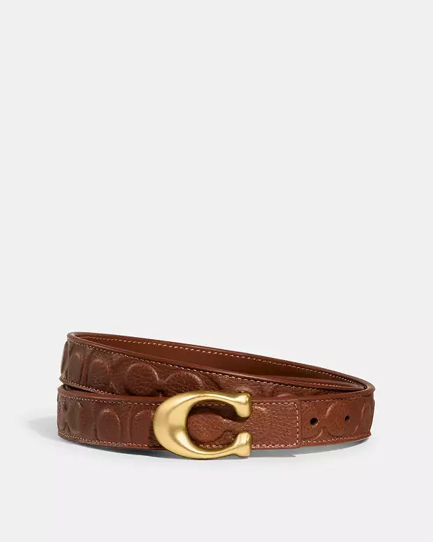 Sculpted Signature Buckle Cut To Size Reversible Belt, 25 Mm | Coach (UK)