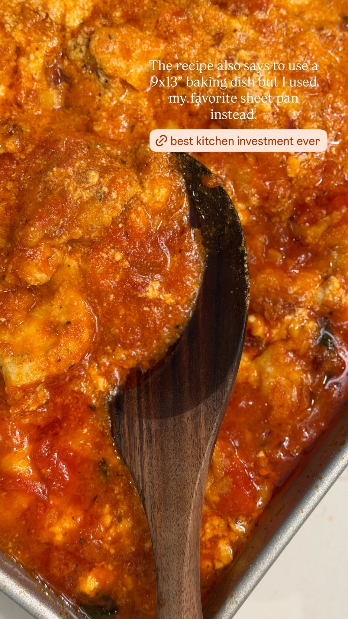 The recipe also says to use a 9x13” baking dish but I used my favorite sheet pan instead.

#LTKHome #LTKfoodie