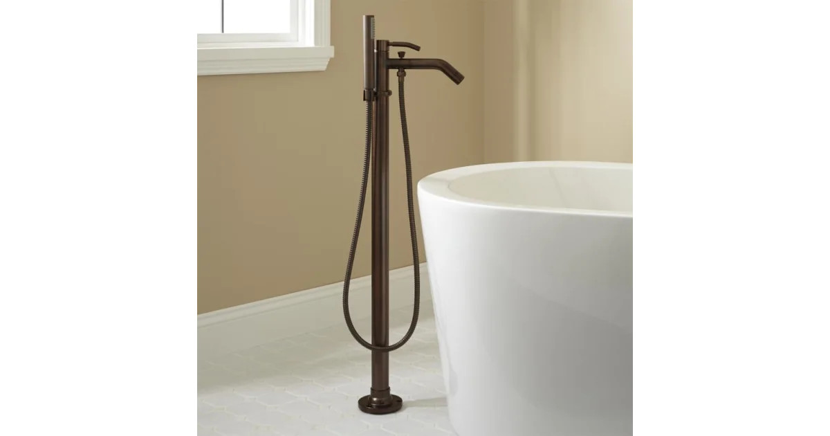 Signature Hardware Caol Floor Mounted Tub Filler- Includes Hand ShowerModel:401249from the Caol C... | Build.com, Inc.